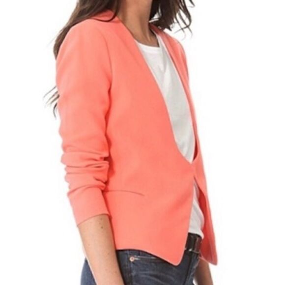 Diane Von Furstenberg bright coral Feriha Cady Jacket/Blazer size 10 - Picture 2 of 11